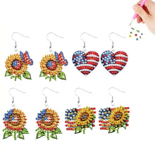 Load image into Gallery viewer, 4 Pairs Double Sided Exquisite Pattern Diamond Painting Earrings for Women Girls
