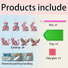 Load image into Gallery viewer, 4 Pairs Double Sided Exquisite Pattern Diamond Painting Earrings for Women Girls