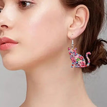 Load image into Gallery viewer, 4 Pairs Double Sided Exquisite Pattern Diamond Painting Earrings for Women Girls
