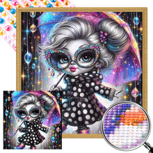 Load image into Gallery viewer, AB Diamond Painting - Full Round - Black And White Girl With Umbrella (40*40CM)