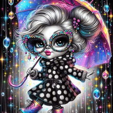 Load image into Gallery viewer, AB Diamond Painting - Full Round - Black And White Girl With Umbrella (40*40CM)