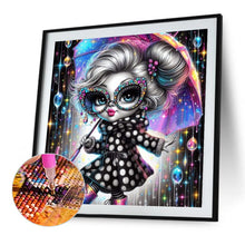 Load image into Gallery viewer, AB Diamond Painting - Full Round - Black And White Girl With Umbrella (40*40CM)