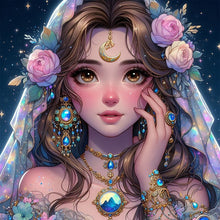 Load image into Gallery viewer, AB Diamond Painting - Full Round - Exotic Girl With Flowers (40*40CM)