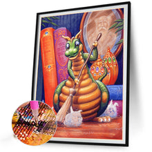 Load image into Gallery viewer, AB Diamond Painting - Full Round - Cleaning Little Green Dragon (40*50CM)