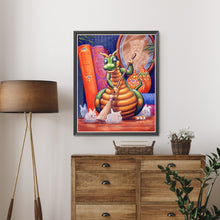 Load image into Gallery viewer, AB Diamond Painting - Full Round - Cleaning Little Green Dragon (40*50CM)