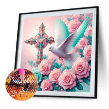 Load image into Gallery viewer, Diamond Painting - Full Round - Cross Rose White Dove (40*40CM)