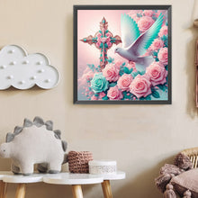 Load image into Gallery viewer, Diamond Painting - Full Round - Cross Rose White Dove (40*40CM)