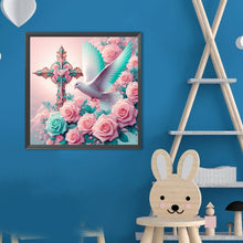 Load image into Gallery viewer, Diamond Painting - Full Round - Cross Rose White Dove (40*40CM)