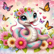 Load image into Gallery viewer, Diamond Painting - Full Round - Daisy Butterfly Pink Snake (40*40CM)