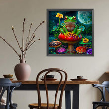 Load image into Gallery viewer, Diamond Painting - Full Round - Mushroom Pond Frog Under The Moon (40*40CM)