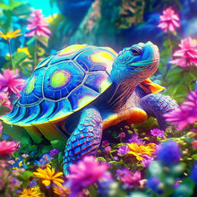 Load image into Gallery viewer, Diamond Painting - Full Round - Flower Bush Tortoise (40*40CM)