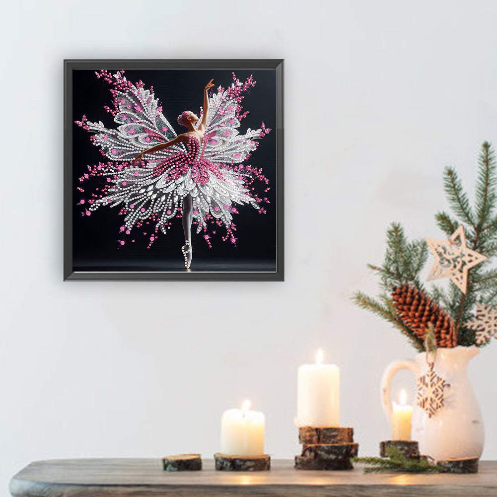 Diamond Painting - Partial Special Shaped - Beautiful Skirt Dancing Girl (30*30CM)