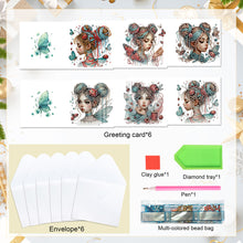 Load image into Gallery viewer, 6pcs Diamond Painting Greeting Cards DIY Diamond Art Cards Handmade Arts Crafts