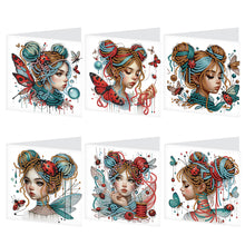 Load image into Gallery viewer, 6pcs Diamond Painting Greeting Cards DIY Diamond Art Cards Handmade Arts Crafts