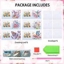 Load image into Gallery viewer, 6pcs Diamond Painting Greeting Cards DIY Diamond Art Cards Handmade Arts Crafts