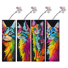 Load image into Gallery viewer, 4Pcs Special Shape Animals 5D DIY Diamond Painting Bookmark for Adults Beginners