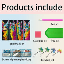Load image into Gallery viewer, 4Pcs Special Shape Animals 5D DIY Diamond Painting Bookmark for Adults Beginners