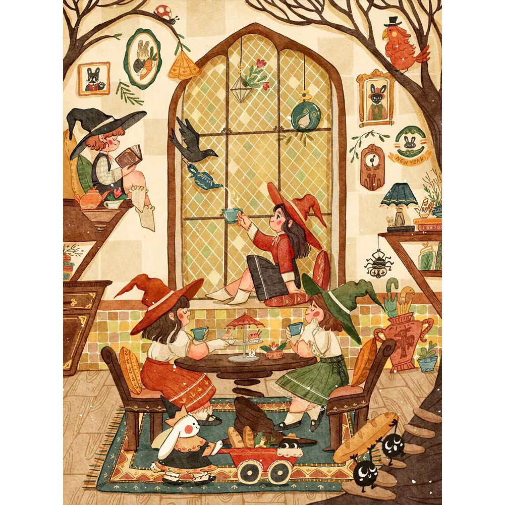 Diamond Painting - Full Round - Witch Afternoon Tea Time (30*40CM)