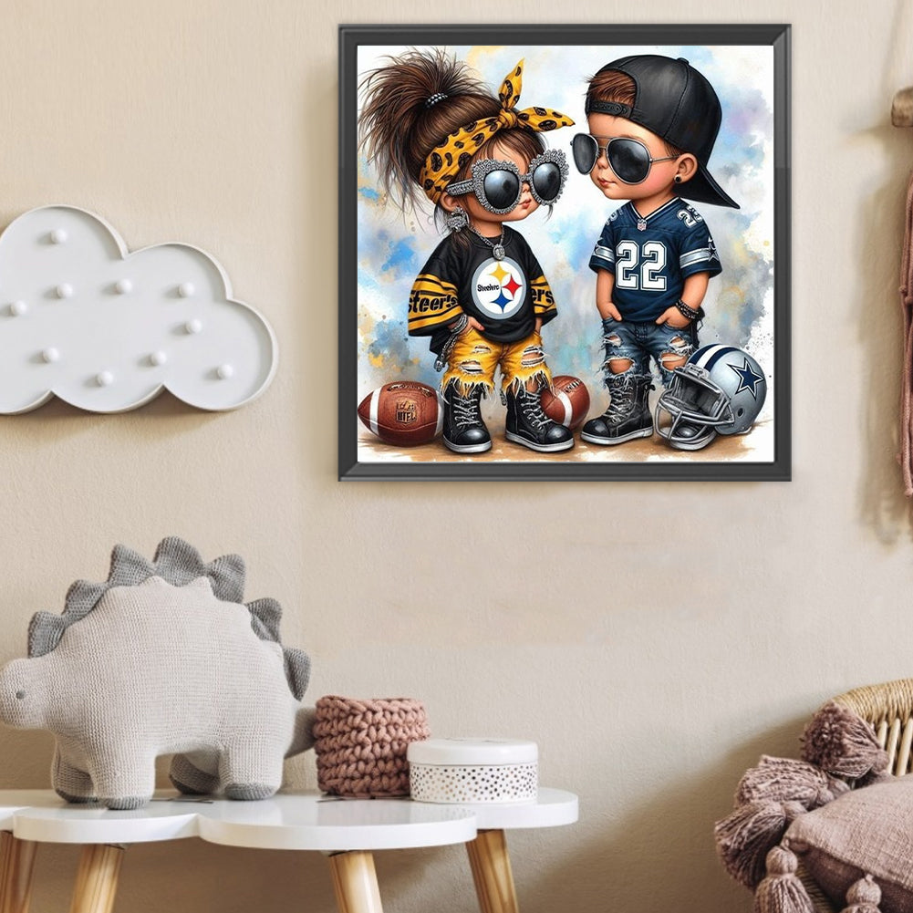 Diamond Painting - Full Round - Pittsburgh Steelers Girl Boy (40*40CM)