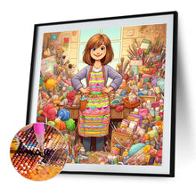 Load image into Gallery viewer, Diamond Painting - Full Round - Artist Girl (40*40CM)