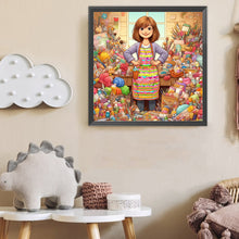 Load image into Gallery viewer, Diamond Painting - Full Round - Artist Girl (40*40CM)