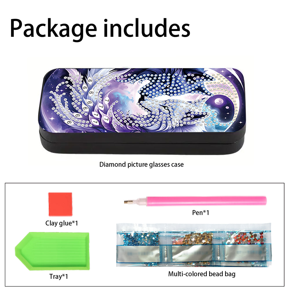 Flower Animal Leather DIY Diamond Painting Sunglasses Storage Box for Art Craft
