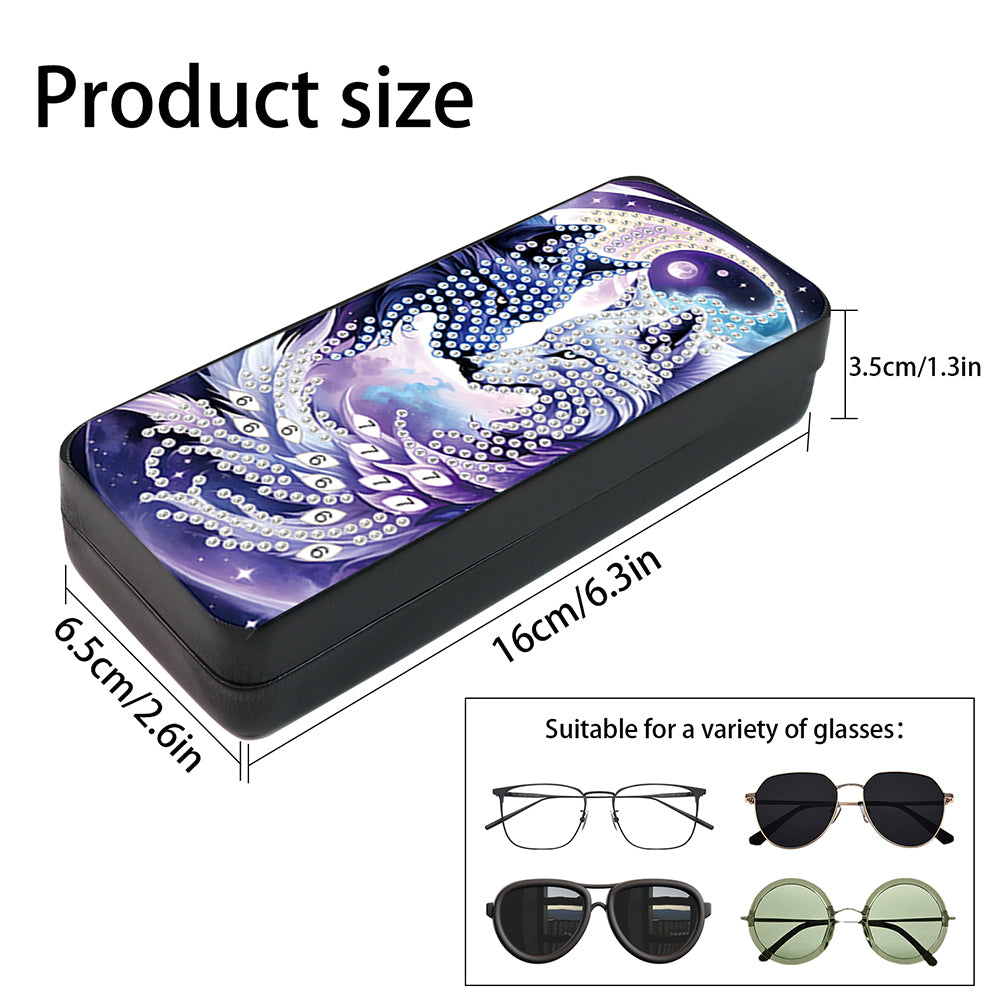 Flower Animal Leather DIY Diamond Painting Sunglasses Storage Box for Art Craft