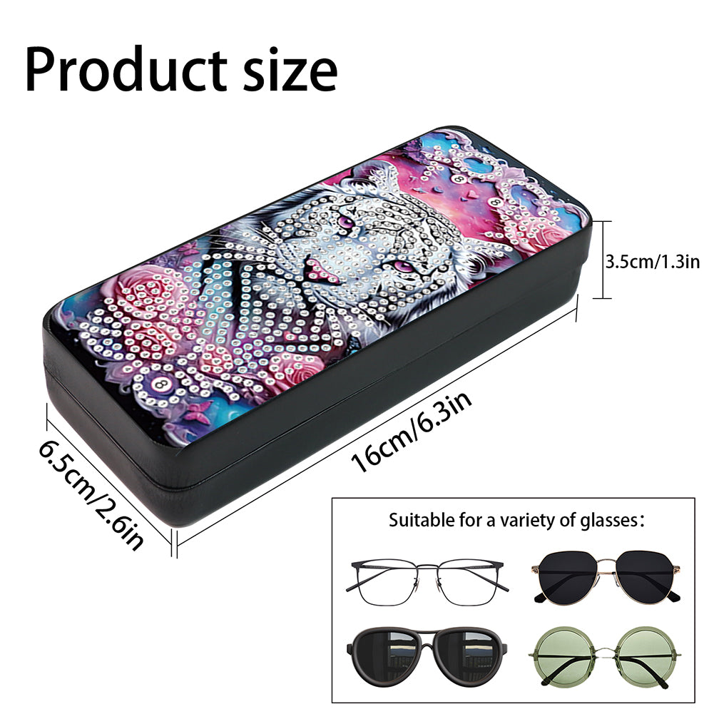 Flower Animal Leather DIY Diamond Painting Sunglasses Storage Box for Art Craft