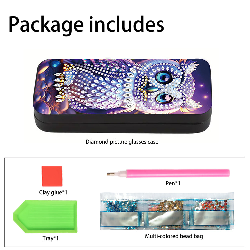 Flower Animal Leather DIY Diamond Painting Sunglasses Storage Box for Art Craft