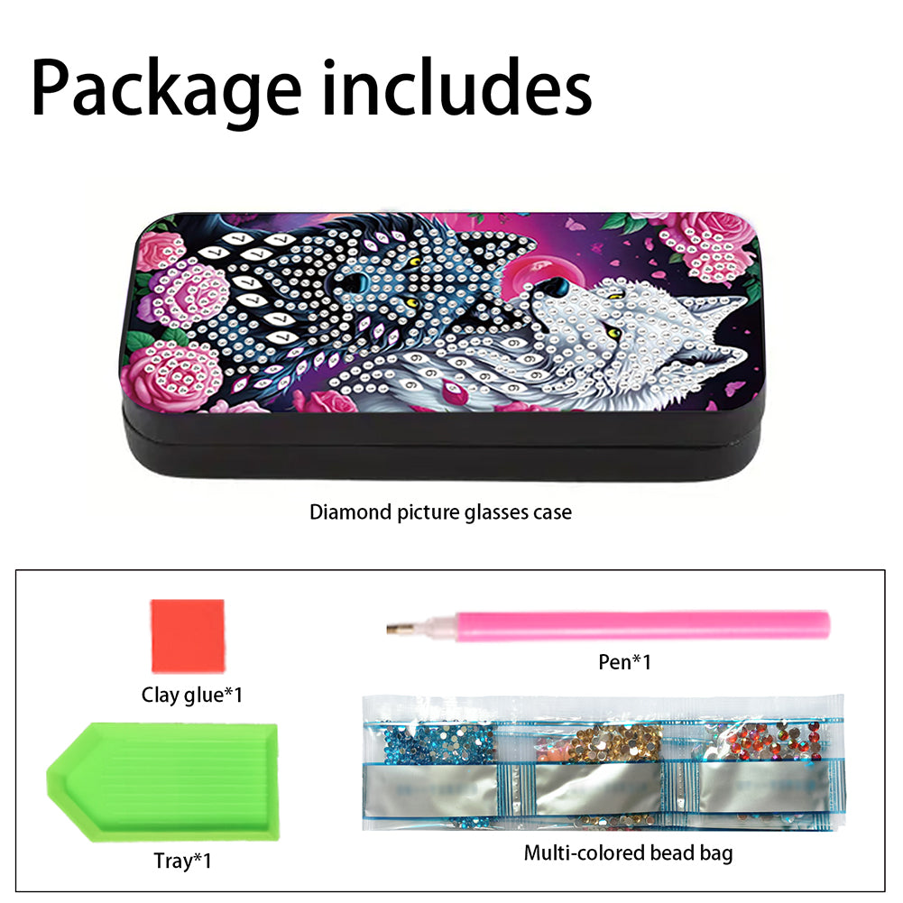 Flower Animal Leather DIY Diamond Painting Sunglasses Storage Box for Art Craft