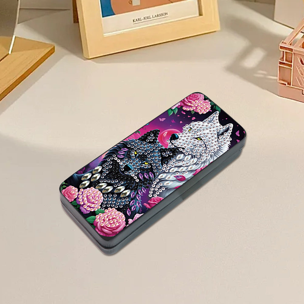 Flower Animal Leather DIY Diamond Painting Sunglasses Storage Box for Art Craft