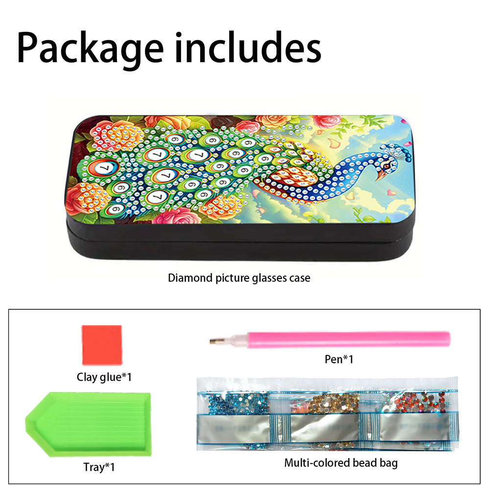 Flower Animal Leather DIY Diamond Painting Sunglasses Storage Box for Art Craft
