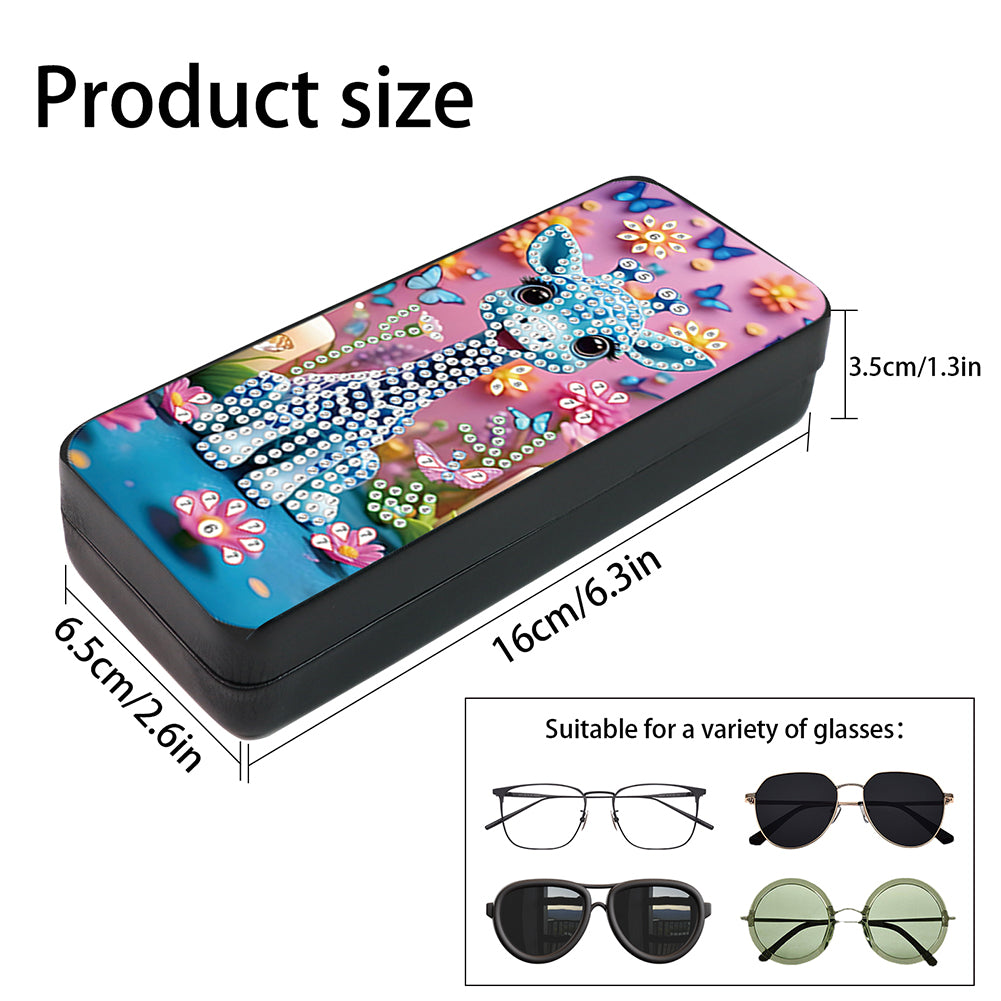 Flower Animal Leather DIY Diamond Painting Sunglasses Storage Box for Art Craft