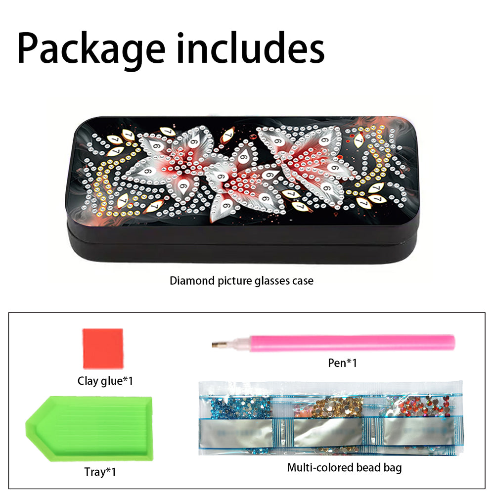 Flower Animal Leather DIY Diamond Painting Sunglasses Storage Box for Art Craft