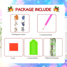 Load image into Gallery viewer, 6Pcs Acrylic Cute Pattern Diamond Art Refrigerator Magnets Sticker for Beginners