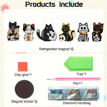 Load image into Gallery viewer, 6Pcs Acrylic Cute Pattern Diamond Art Refrigerator Magnets Sticker for Beginners