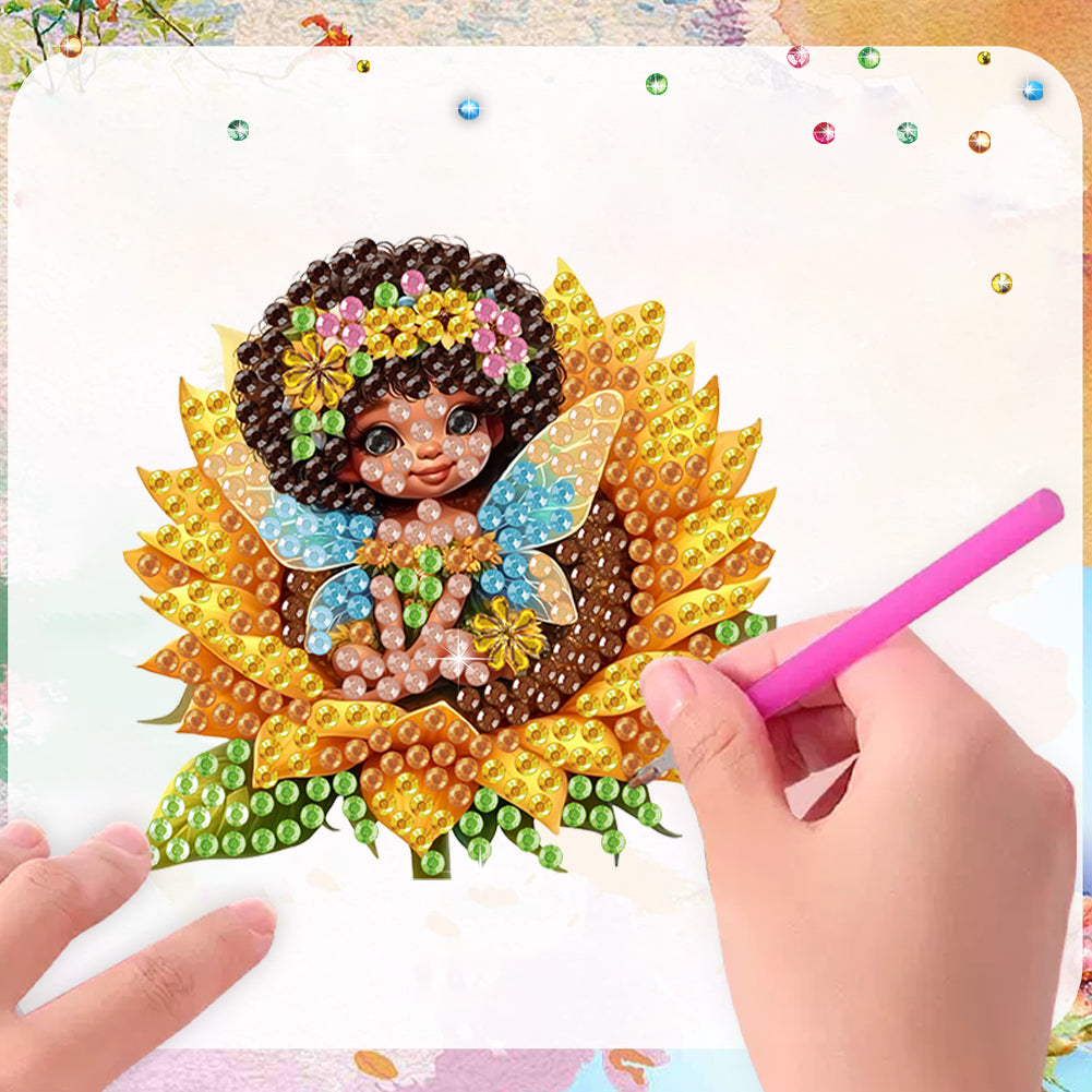 6Pcs Acrylic Cute Pattern Diamond Art Refrigerator Magnets Sticker for Beginners