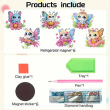 Load image into Gallery viewer, 6Pcs Acrylic Cute Pattern Diamond Art Refrigerator Magnets Sticker for Beginners