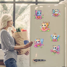 Load image into Gallery viewer, 6Pcs Acrylic Cute Pattern Diamond Art Refrigerator Magnets Sticker for Beginners