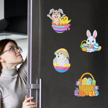 Load image into Gallery viewer, 6Pcs Acrylic Cute Pattern Diamond Art Refrigerator Magnets Sticker for Beginners