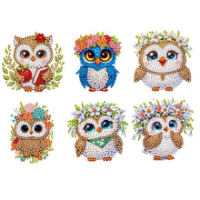 Load image into Gallery viewer, 6Pcs Acrylic Cute Pattern Diamond Art Refrigerator Magnets Sticker for Beginners