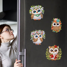 Load image into Gallery viewer, 6Pcs Acrylic Cute Pattern Diamond Art Refrigerator Magnets Sticker for Beginners