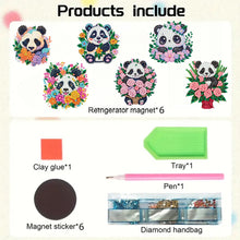 Load image into Gallery viewer, 6Pcs Acrylic Cute Pattern Diamond Art Refrigerator Magnets Sticker for Beginners