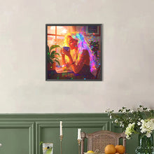 Load image into Gallery viewer, AB Diamond Painting - Full Round - Cozy Afternoon Tea Girl (40*40CM)