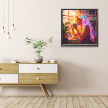Load image into Gallery viewer, AB Diamond Painting - Full Round - Cozy Afternoon Tea Girl (40*40CM)