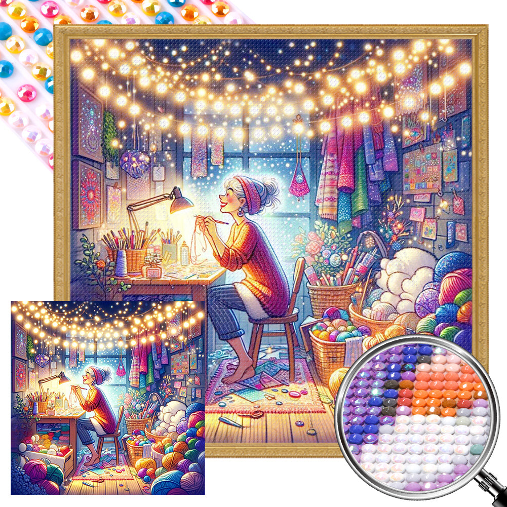 AB Diamond Painting - Full Round - Cozy Handmade Lady (40*40CM)