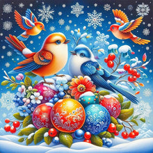 Load image into Gallery viewer, AB Diamond Painting - Full Round - Birds On The Snow (40*40CM)