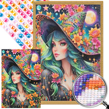 Load image into Gallery viewer, AB Diamond Painting - Full Round - Witch Hat Girl (40*60CM)