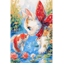 Load image into Gallery viewer, AB Diamond Painting - Full Round - Kitten And Fish (40*60CM)
