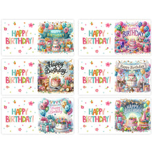 Load image into Gallery viewer, 6Pcs Birthday Diamond Handmade Card Diamond Daily Wish Card for Adults Beginners